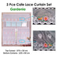 3 Pce Cafe Gardenia Lace Curtain Set - Magdasmall