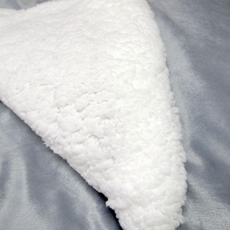 3 Piece Ultra-soft Micro Mink Comforter Set Queen with Sherpa Reverse Sky - Magdasmall