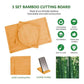 3 Pieces Bamboo Cutting Board with Juice Groove and Mobile Holder included for Home Kitchen - Magdasmall