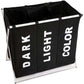 3 in 1 Large 135L Laundry Clothes Hamper Basket with Waterproof bags and Aluminum Frame (Black) - Magdasmall
