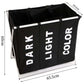 3 in 1 Large 135L Laundry Clothes Hamper Basket with Waterproof bags and Aluminum Frame (Black) - Magdasmall