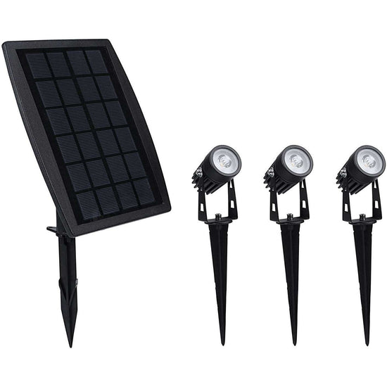 3 x LED Spotlights Powered Solar Garden Lights Outdoor Waterproof (Warm White) - Magdasmall