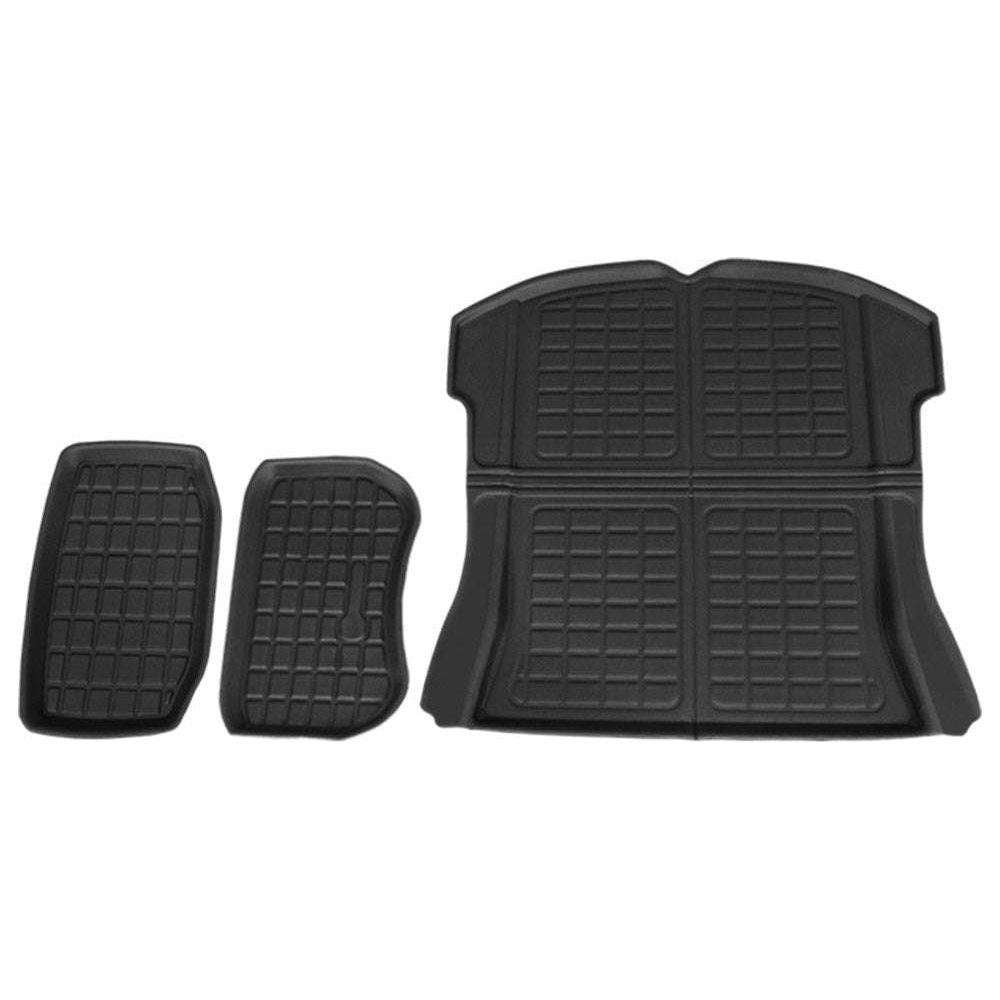 3PCS Car Rear Front Cargo Trunk Toolbox Luggage Rubber Mats for Tesla Model 3 2021-2022