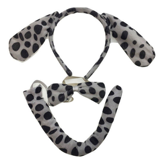 3pcs DOG EAR HEADBAND w Bow Tail Animal Costume Halloween Party Hair Dalmatian - Magdasmall