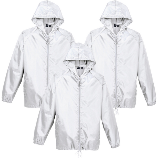3x Kids Spray Jacket Outdoor Hike Rain Sport Poncho Waterproof - White