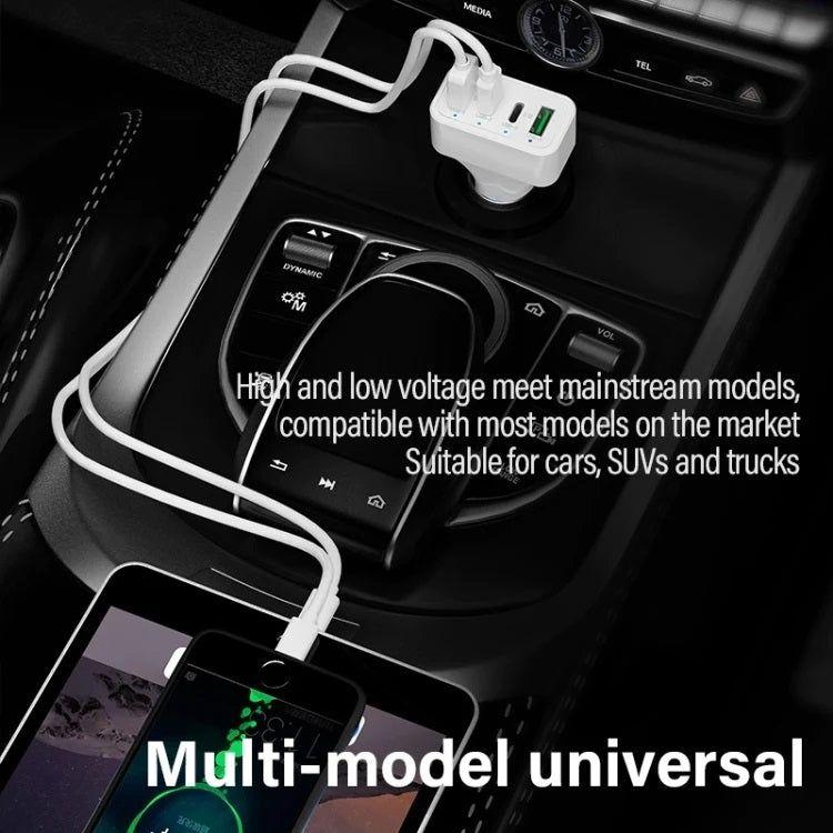 4-Port Car Charger (2 Ports PD + 2 Ports QC3.0 ) White - Magdasmall