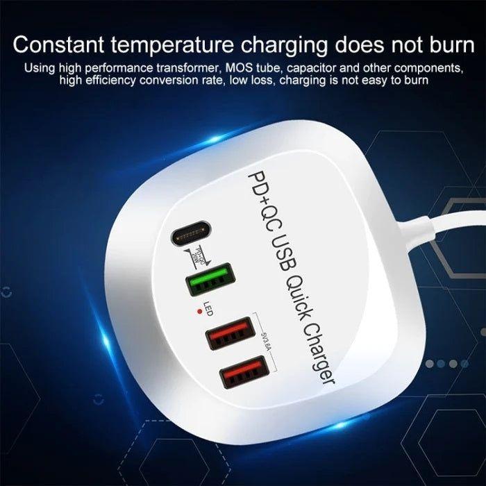 4-Port PD+QC3.0 Charger 40W with AU AC Adapter - Magdasmall