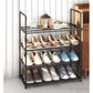 4-Tier Stainless Steel Shoe Rack Storage Organizer to Hold up to 15 Pairs of Shoes (55cm, Black) - Magdasmall