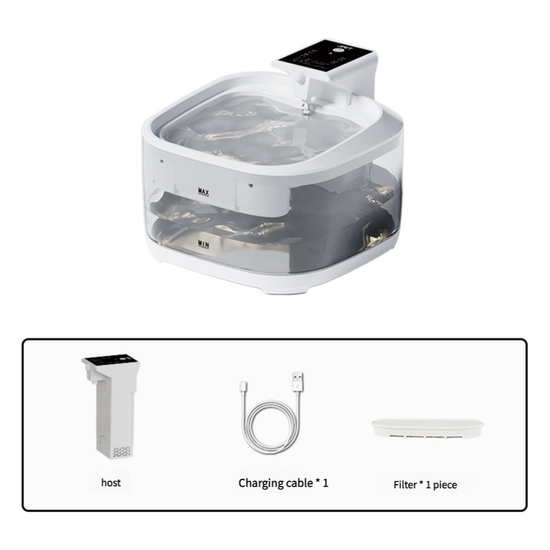4.5L Smart Pet Water Fountain with Digital Display and Charging Cable – White Design - Magdasmall