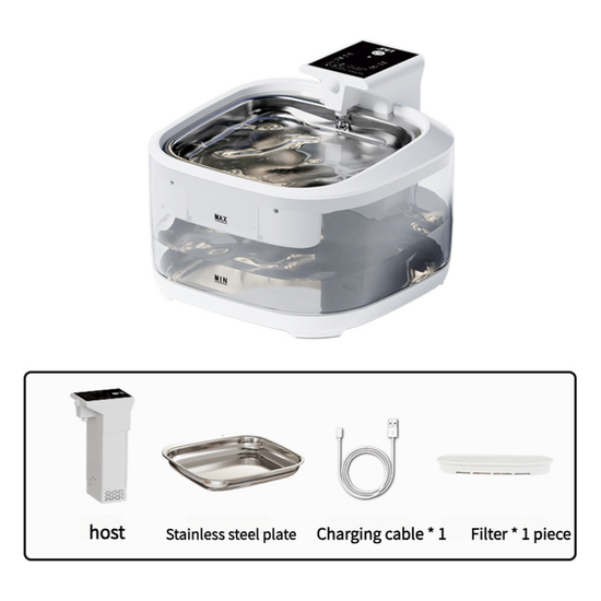 4.5L Upgraded Smart Pet Water Fountain with Stainless Steel Plate and Charging Cable – White Design - Magdasmall