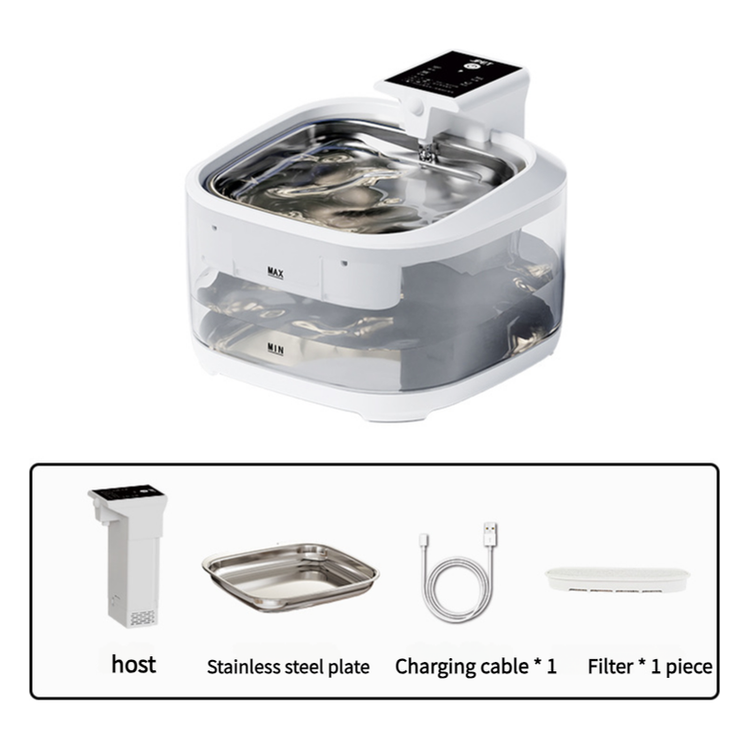 4.5L Upgraded Smart Pet Water Fountain with Stainless Steel Plate and Charging Cable – White Design - Magdasmall