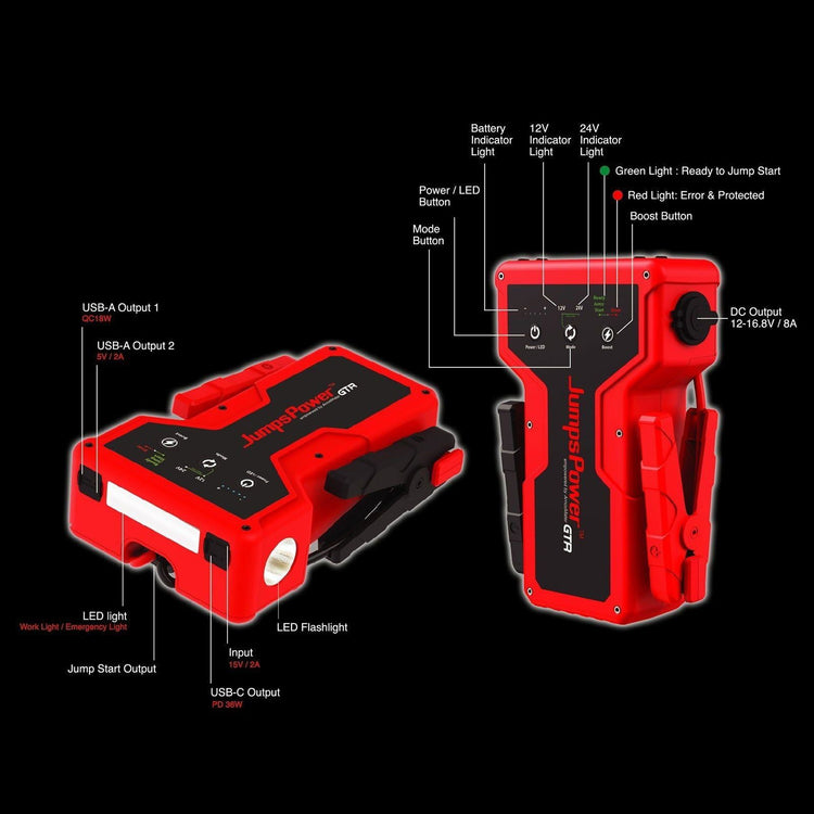 4000A Jump Starter 12V Powerbank 99900mWh 24V Pro Car Battery Charger LED GTR - Magdasmall