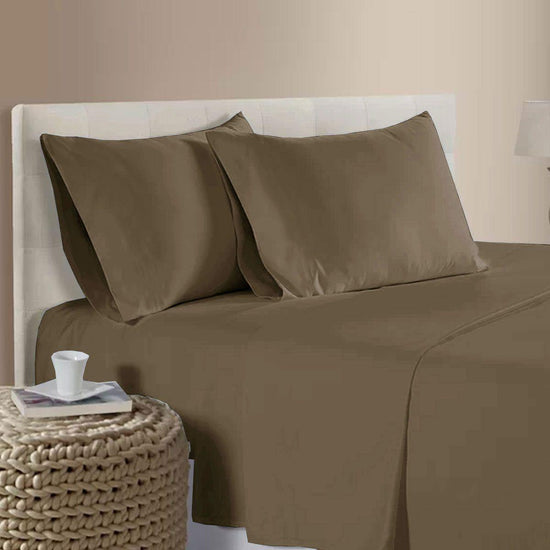 400TC Bamboo Cotton Sheet Set Latte Queen - Magdasmall