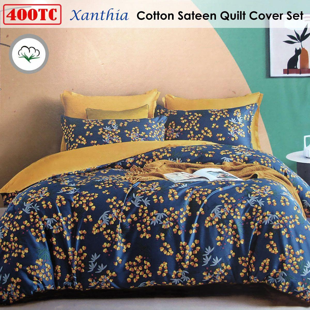 400TC Cotton Sateen Quilt Cover Set Xanthia King - Magdasmall