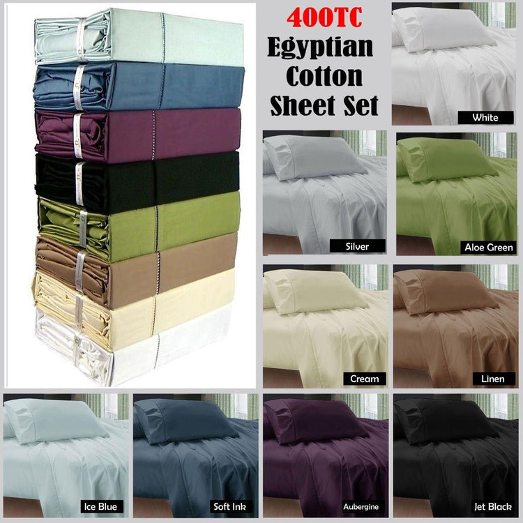 400TC Egyptian Cotton Sheet Set Aloe Green DOUBLE - Magdasmall