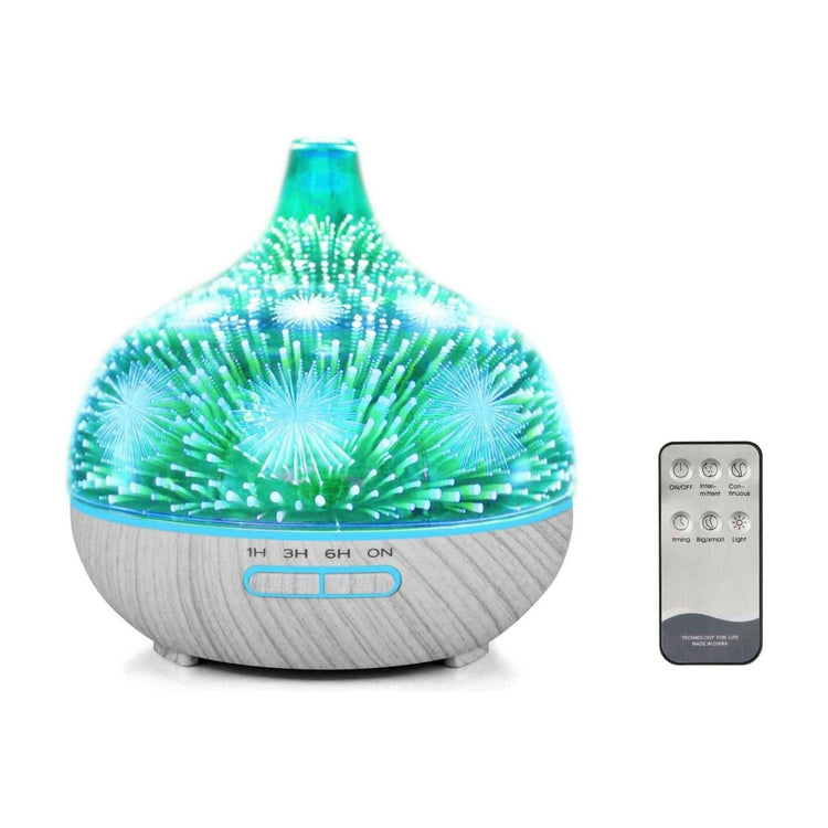 400ml Essential Oil Aroma Diffuser and Remote - 3D Glass Aromatherapy Humidifier - Magdasmall
