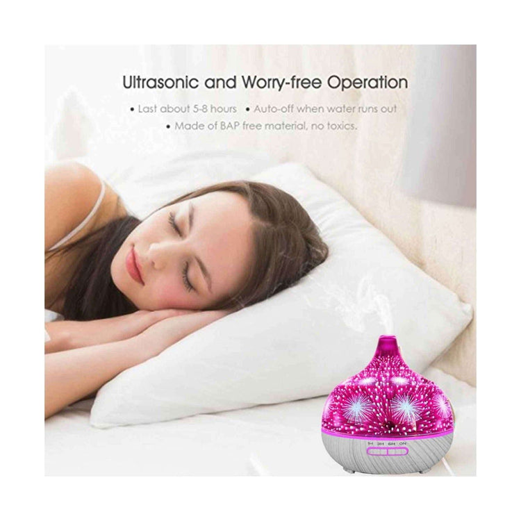400ml Essential Oil Aroma Diffuser and Remote - 3D Glass Aromatherapy Humidifier - Magdasmall