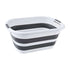 40L Collapsible Laundry Basket Washing Clothes w/Handles Bin Foldable - Grey/White - Magdasmall