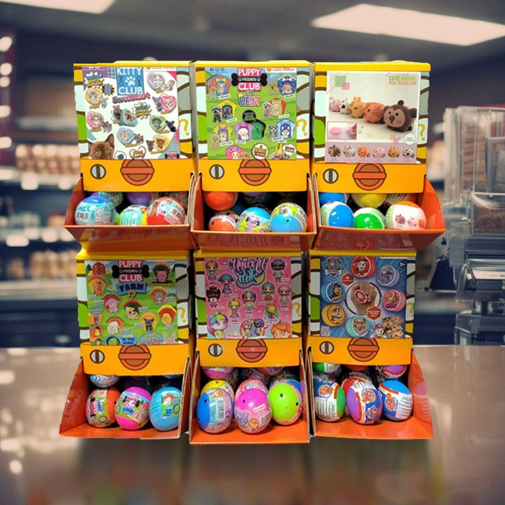 40X Cute Animal Pull Back Car Toy Capsules 50mm Collectible Gacha in Display Box - Magdasmall