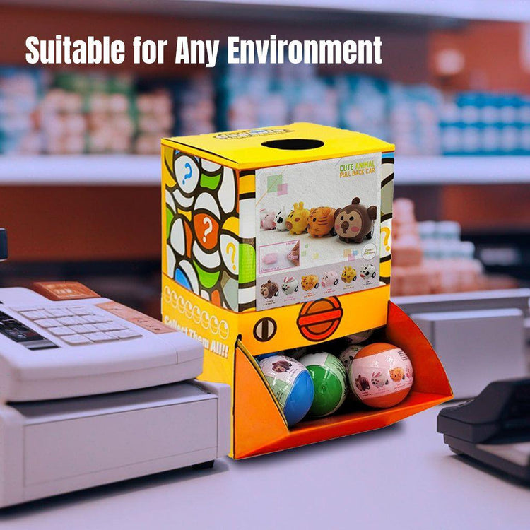 40X Cute Animal Pull Back Car Toy Capsules 50mm Collectible Gacha in Display Box - Magdasmall