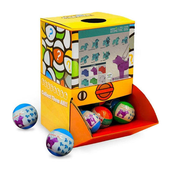 40X Geometric Translucent Dog Toy Capsules 50mm Collectible Gacha in Display Box - Magdasmall