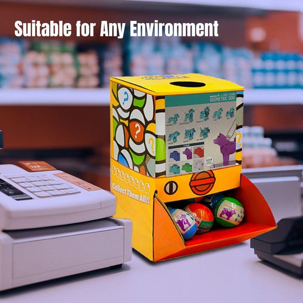 40X Geometric Translucent Dog Toy Capsules 50mm Collectible Gacha in Display Box - Magdasmall