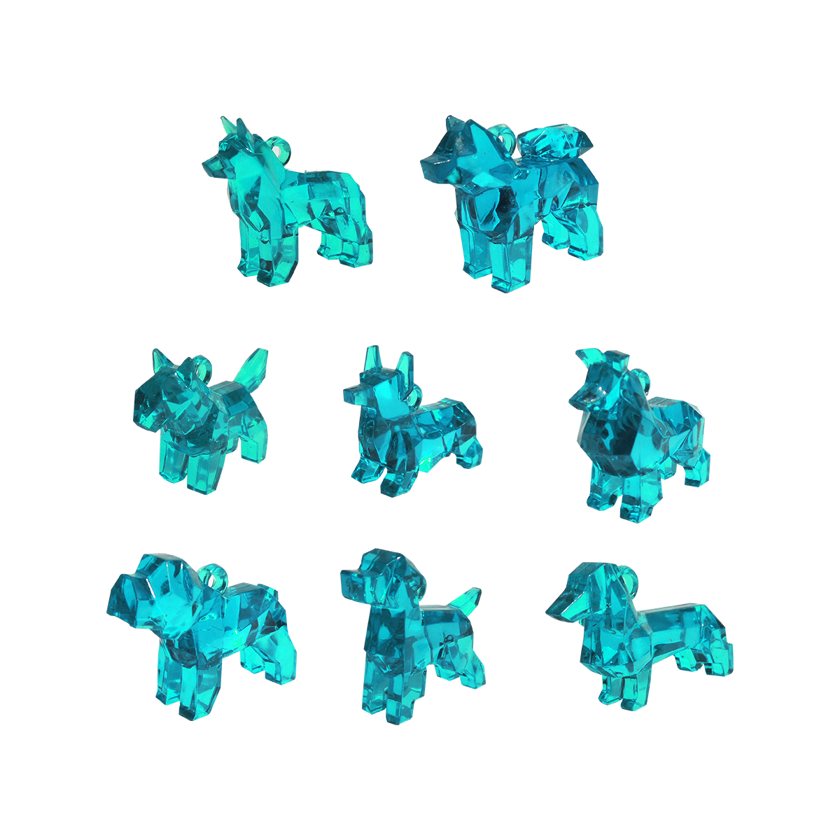 40X Geometric Translucent Dog Toy Capsules 50mm Collectible Gacha in Display Box - Magdasmall