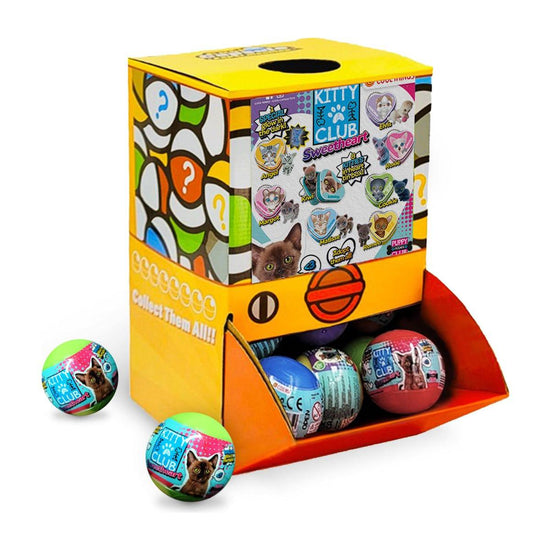 40X Kitty Club Sweet Heart Cat Toy Capsules 50mm Collectible Gacha w Display Box - Magdasmall