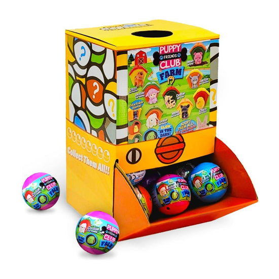 40X Puppy Club Farm Animal Toy Capsules 50mm Collectible Gacha in Display Box - Magdasmall