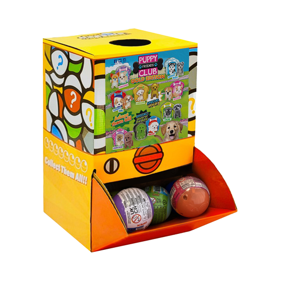 40X Puppy Club Gold Edition Dog Toy Capsule 50mm Collectible Gacha w Display Box - Magdasmall