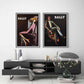 40cmx60cm Bally Man &amp; Woman 2 Sets Black Frame Canvas Wall Art