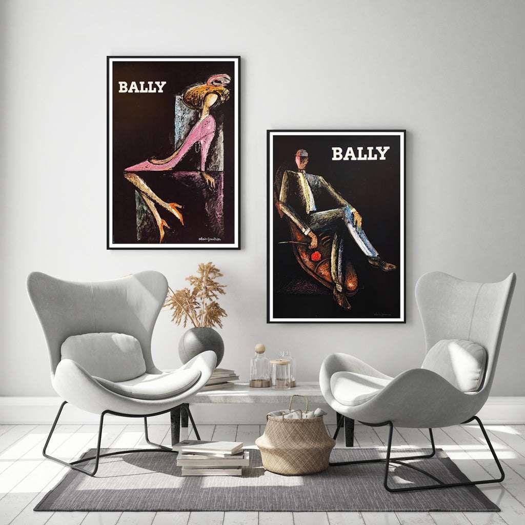 40cmx60cm Bally Man &amp; Woman 2 Sets Black Frame Canvas Wall Art