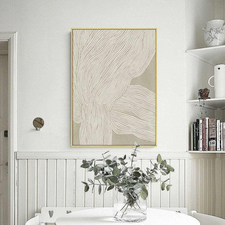 40cmx60cm Abstract Line 2 Sets Gold Frame Canvas Wall Art - Magdasmall