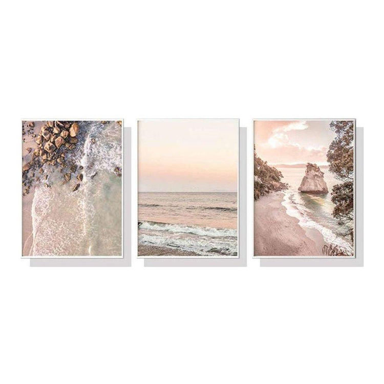 40cmx60cm Amazing Newzealand 3 Sets White Frame Canvas Wall Art - Magdasmall