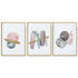 40cmx60cm Blush Pink Watercolor 3 Sets Gold Frame Canvas Wall Art - Magdasmall