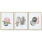 40cmx60cm Blush Pink Watercolor 3 Sets Gold Frame Canvas Wall Art - Magdasmall