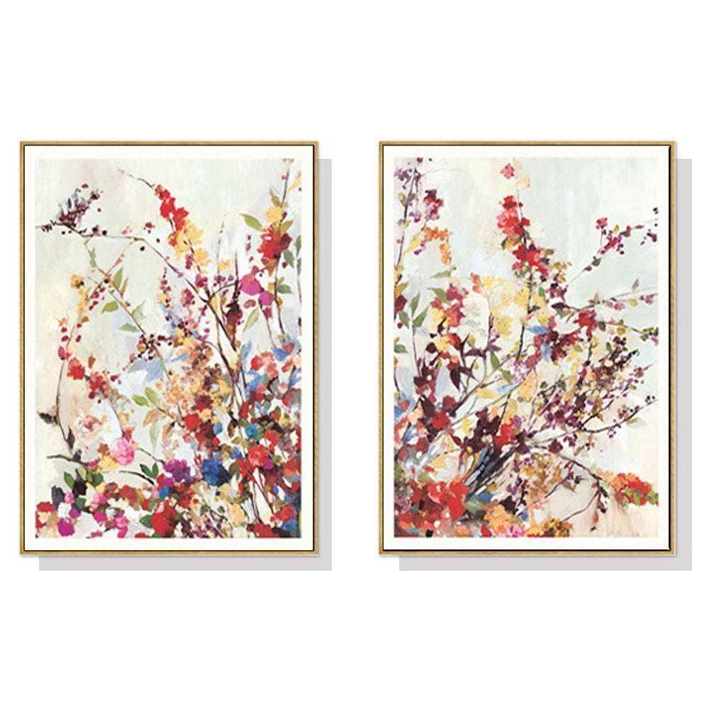 40cmx60cm Coming Spring 2 Sets Gold Frame Canvas Wall Art - Magdasmall