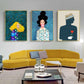 40cmx60cm Modern Figure 3 Sets Gold Frame Canvas Wall Art - Magdasmall