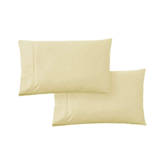 420TC Pair of Wrinkle Free No Flap Queen Pillowcases Pale Gold - Magdasmall