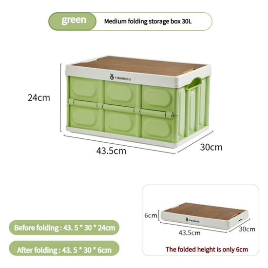 43.5*30*24 cm Collapsible Green Outdoor Storage Box | Large Capacity, Foldable to 6cm, Durable Design - Magdasmall