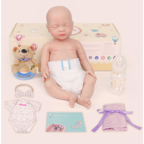 43cm/18&quot; 3.2Kg Painted Lifelike Reborn Baby Dolls Real Soft Full Silicone Body Washable