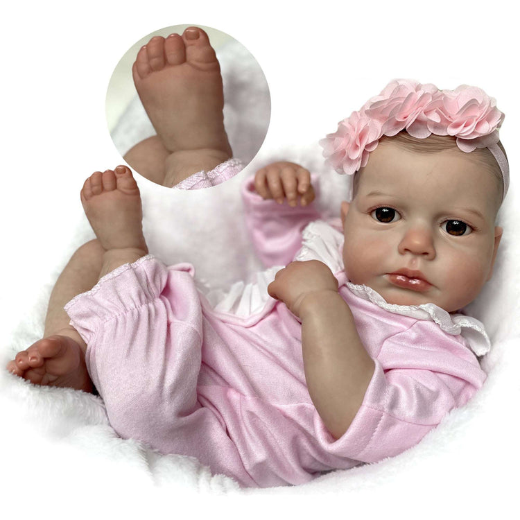 48cm Painted Hair Baby Silicone Vinyl Reborn Dolls Handmade Newborn - Magdasmall