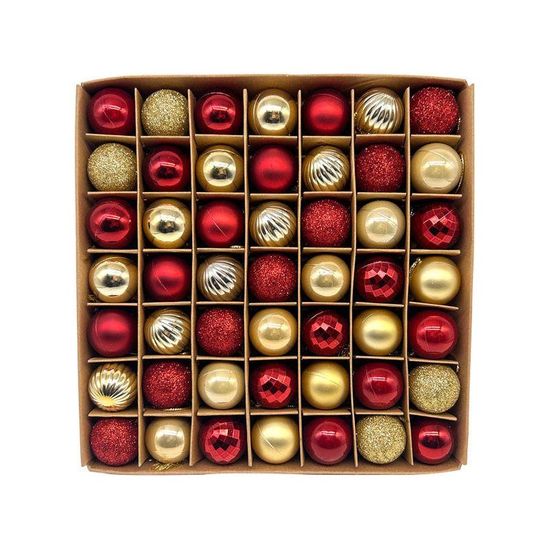 49-Piece Christmas Ornament Set - 3cm Red, Gold Baubles for Christmas Tree Decoration - Magdasmall