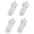 4X Rexy Seamless Sport Sneakers Socks Large Non-Slip Heel Tab WHITE - Magdasmall