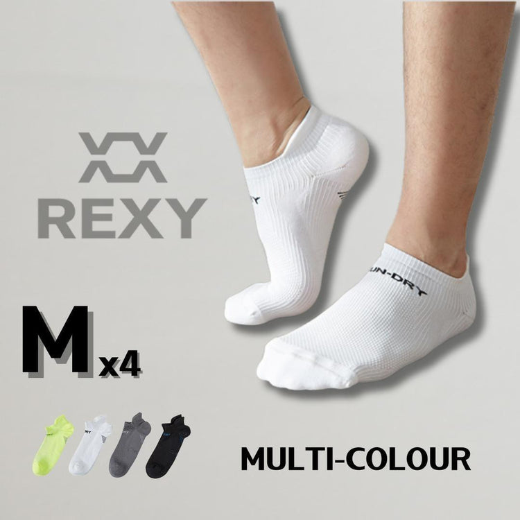 4X Rexy Seamless Sport Sneakers Socks Medium Non-Slip Heel Tab MULTI COLOUR - Magdasmall