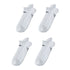 4X Rexy Seamless Sport Sneakers Socks Medium Non-Slip Heel Tab WHITE - Magdasmall