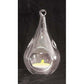 4 Pack of Hanging Clear Glass Tealight Candle Holder Tear Drop Pear Hour Glass Shape - 20cm High Terrarium Plant Mini Garden Holder Decoration Craft Gift - Magdasmall