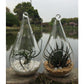4 Pack of Hanging Clear Glass Tealight Candle Holder Tear Drop Pear Shape - 12cm High - Terrarium Plant Mini Garden Holder Decor - Magdasmall