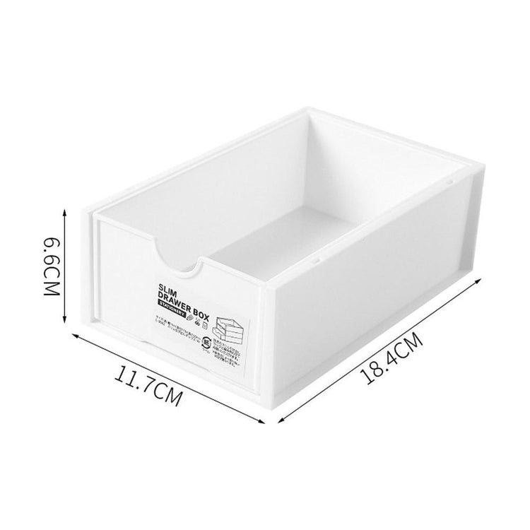 4 Pcs Set Stackable Desktop storage Box Drawer Transparent Plastic Stationery Cosmetic Organizer Box(Clear) - Magdasmall