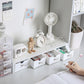 4 Pcs Set Stackable Desktop storage Box Drawer Transparent Plastic Stationery Cosmetic Organizer Box(Clear) - Magdasmall